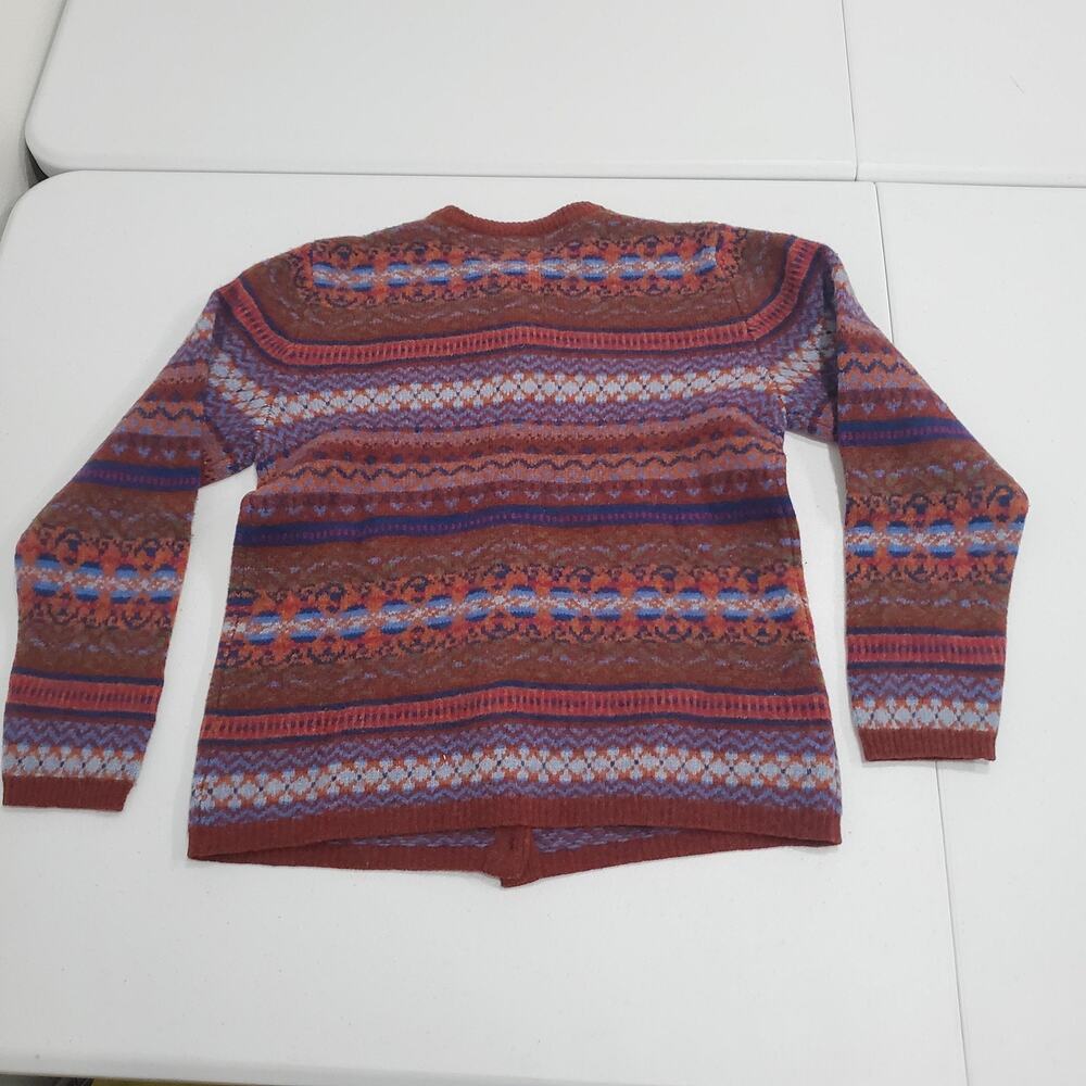 Vintage Eddie Bauer Cardigan Sweater Womens Petite XS Multicolor Fair Isle - Picture 3 of 7